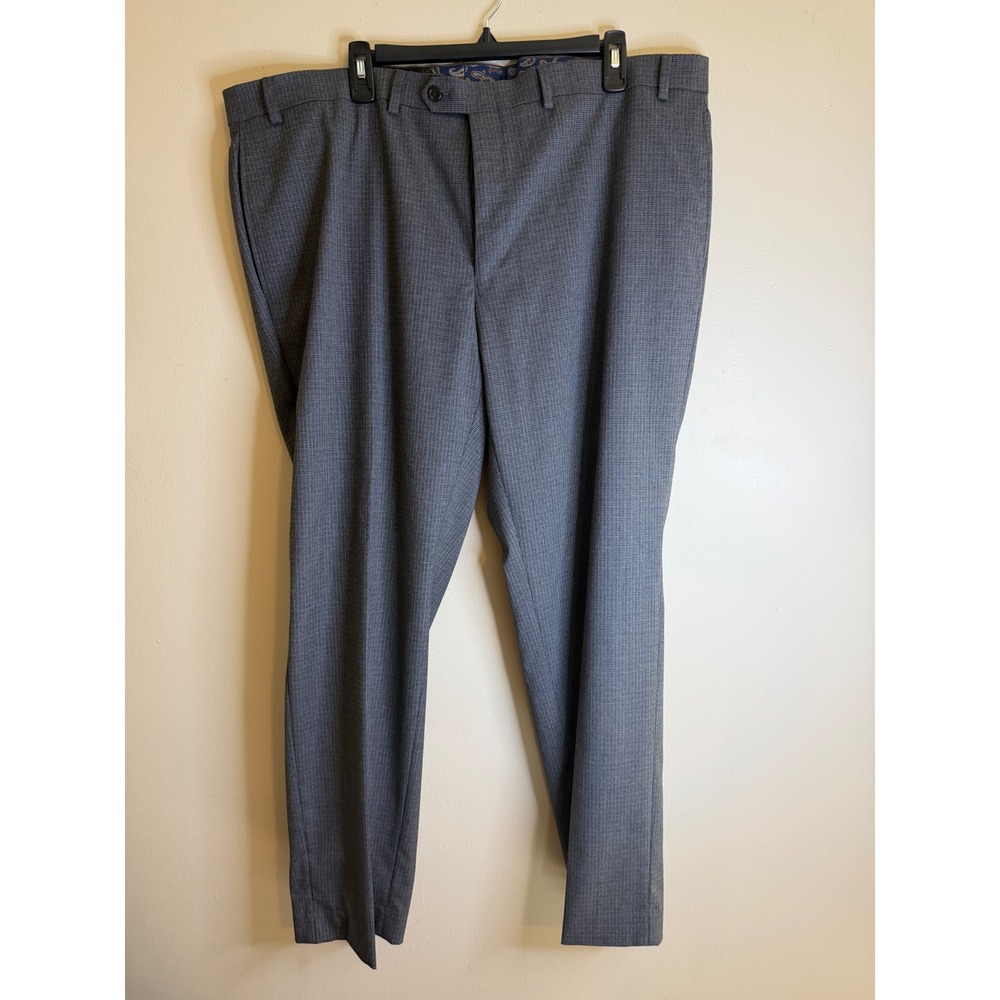 Lauren Ralph Lauren Mens Gray Micro Check Stretch Dress Pants 42W 30L